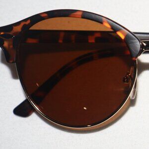 Women's Vintage Classic Half Rim Round Frame Polarized Sunglasses